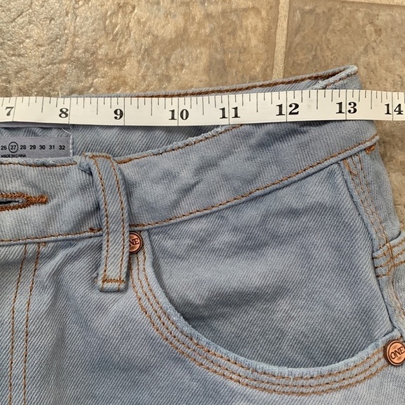 one teaspoon women’s high waist super fitted jean mini skirt raw hem size 26 - Picture 10 of 12